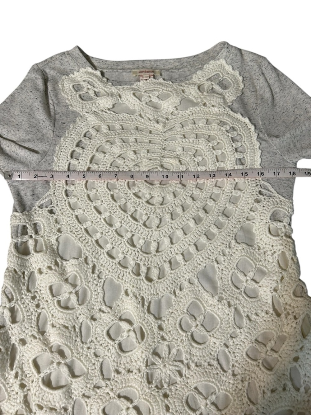 Sundance CrochetLace Overlay Top Boho Cream Gray
Long Sleeve
Medium - Picture 7 of 9